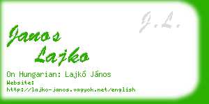 janos lajko business card
