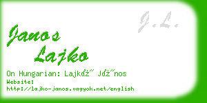 janos lajko business card
